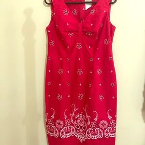Super cute red bandanna dress- women’s size 6